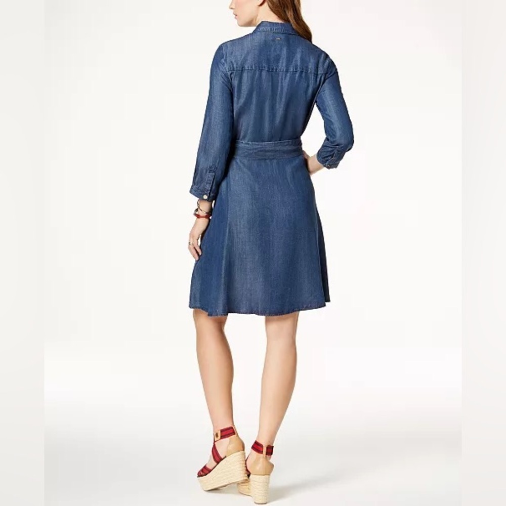 Tommy Hilfiger 3/4-Sleeve Chambray Shirtdress - Picture 2 of 5